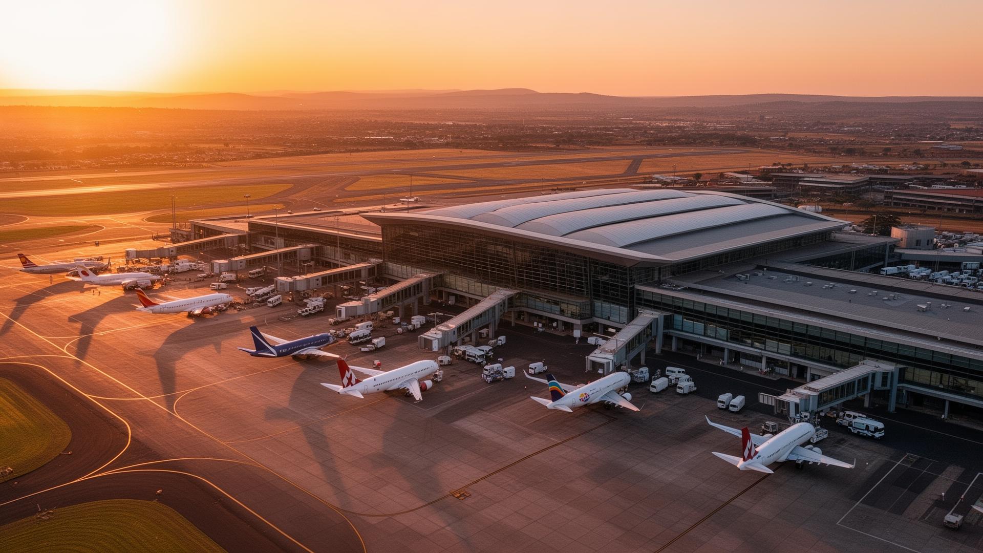 Aerial view of OR Tambo International Airport